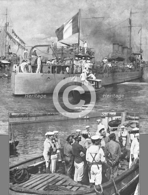 'Dans L'Adriatique; le "Bisson" rentre a brindisi, apres avoir coule le sous-marin..., 1915 (1924). Creator: Unknown.