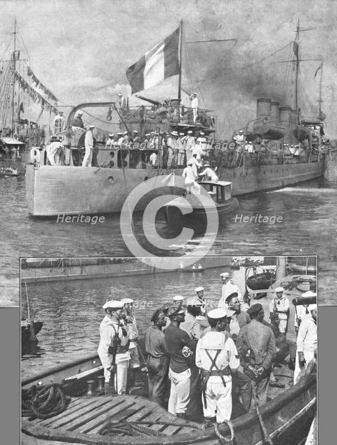 'Dans L'Adriatique; le "Bisson" rentre a brindisi, apres avoir coule le sous-marin..., 1915 (1924). Creator: Unknown.
