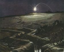 'Dans La Tranchee; Tranchees de Noulette, la fusee eclairante 1915. Creator: G Michel