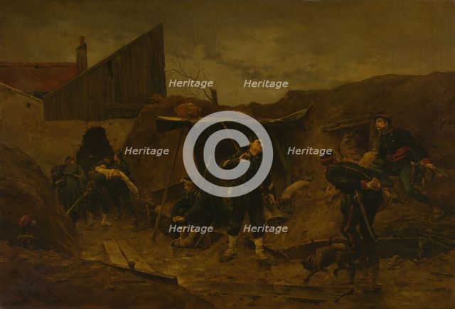 Dans la Tranchée, c. 1875. Creator: Etienne Berne-Bellecour.