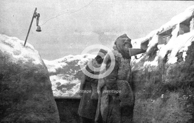 ''Dans La Tranchee; La sonnette d'alarme', 1915. Creator: Unknown.