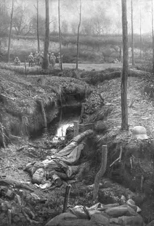 Dans la Bataille; Un coin du parc du Plessis-de-Roye conserve par nos troupes..., 1918. Creator: Unknown