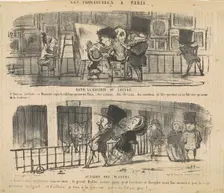 Dans la galerie du Louvre, 19th century. Creator: Honore Daumier