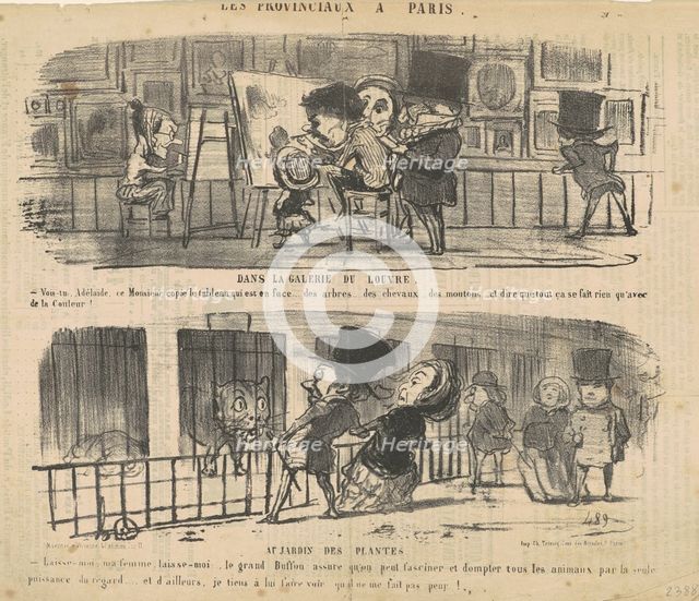 Dans la galerie du Louvre, 19th century. Creator: Honore Daumier.
