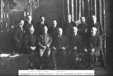 Dans la Russie des Bolcheviks; L'ambassadeur et les attaches militaires et civils de..., 1918. Creator: Unknown
