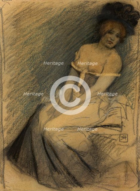 Dans l'attente, 1896. Creator: Rassenfosse, Armand (1862-1934).