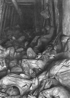 Dans le tunnel du Cornillet; La formidable organisation souterraine devenue le sepulcre..., 1917. Creator: Unknown
