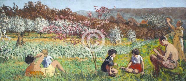 Dans le verger de l'Étang-la-Ville. Creator: Roussel, Ker-Xavier (1867-1944).