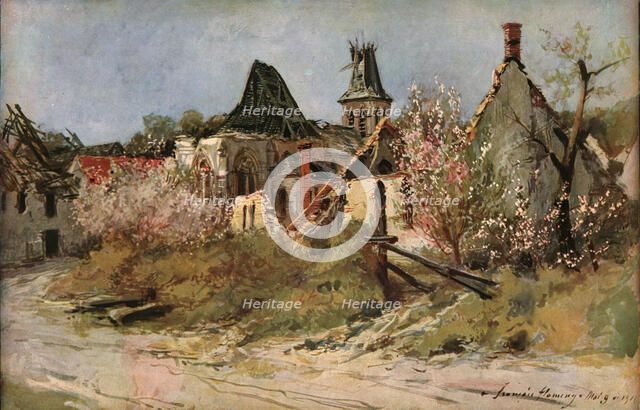 'Dans le village de Craonnelle', 1917. Creator: Francois Flameng.
