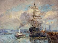 Dans le port de Rouen, between 1892 and 1894. Creator: Albert Lebourg
