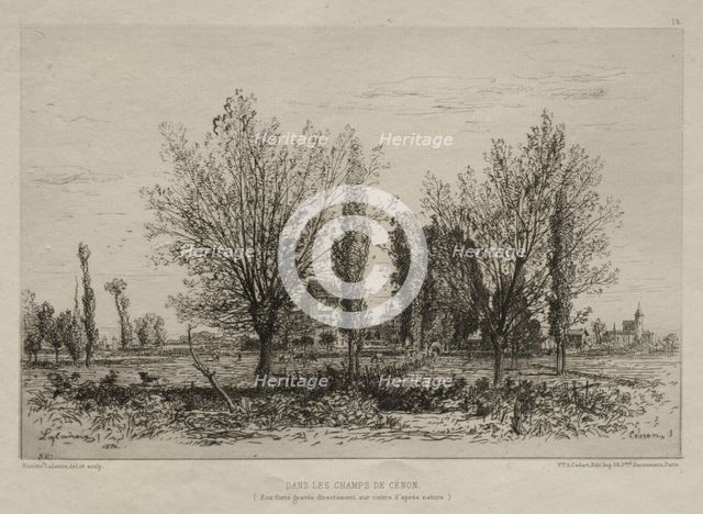 Dans les Champs de Cénon, 1876. Creator: Maxime Lalanne (French, 1827-1886).