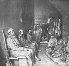 Dans les forts reconquis de Douaumont et de Vaux; couloir de l'infirmerie dans le fort de..., 1916. Creator: Unknown