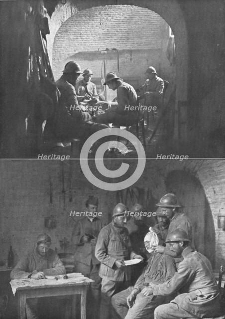 'Dans les Souterrains du Chateau de Combles; En bas, une saile de pansement, dans un caveau don’t le Creator: Unknown.