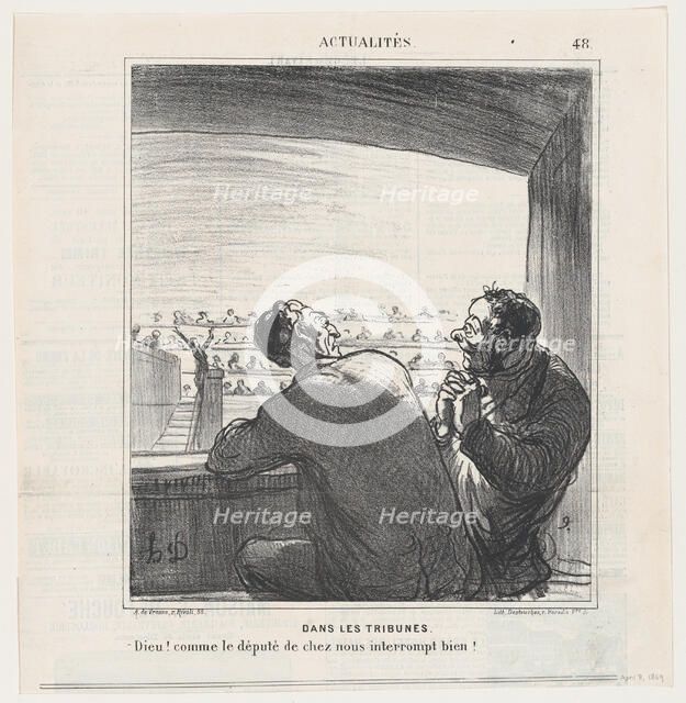 Dans les Tribunes, 1869.  Creator: Honore Daumier.