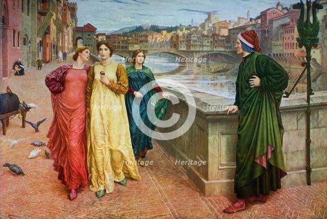 'Dante and Beatrice', 1883, (1912).Artist: Henry Holiday