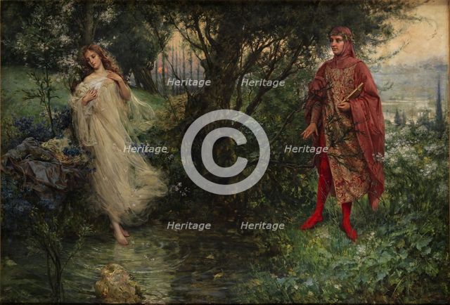Dante and Beatrice. Creator: Postiglione, Salvatore (1861-1906).