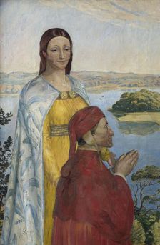 Dante and Beatrice in Paradise , 1895. Creator: Christiansen, Poul Simon (1855-1933)