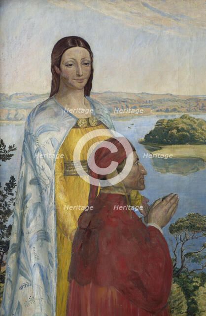 Dante and Beatrice in Paradise , 1895. Creator: Christiansen, Poul Simon (1855-1933).