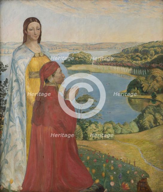 Dante and Beatrice in Paradise, 1895. Creator: Poul S. Christiansen.