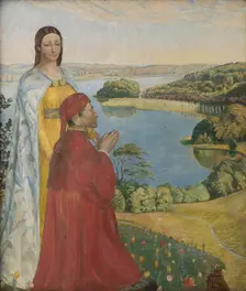 Dante and Beatrice in Paradise, 1895. Creator: Poul S. Christiansen