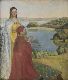 Dante and Beatrice in Paradise, 1895. Creator: Poul S. Christiansen
