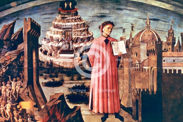 Dante and his Poem the 'Divine Comedy', 1465.  Artist: Domenico di Michelino
