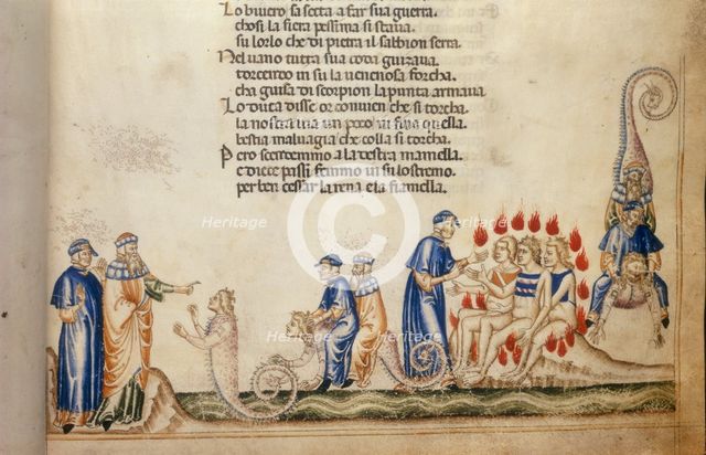 Dante and Virgil with Geryon, c1370.  Creator: Anon.