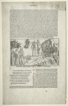 Dante and Virgil with the Vision of Beatrice, c. 1481-1485. Creator: Baccio Baldini (Italian, c. 1436-1487), attributed to