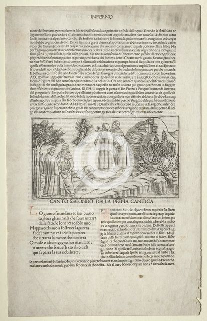 Dante and Virgil with the Vision of Beatrice, c. 1481-1485. Creator: Baccio Baldini (Italian, c. 1436-1487), attributed to.