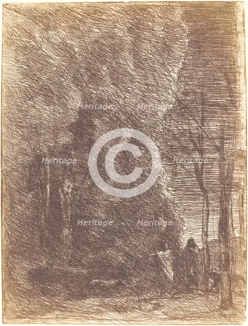 Dante and Virgil (Dante et Virgile), 1858. Creator: Jean-Baptiste-Camille Corot.