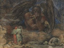 Dante and Virgil encounter Lucifer in Hell, 1923. Creator: Stock, Henry John (1853-1930)