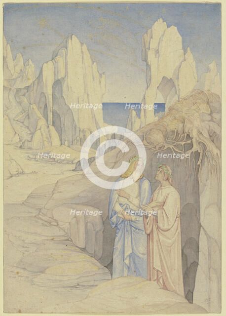 Dante and Virgil in the Underworld.. Creator: Johann Anton Ramboux.