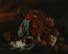 Dante and Virgil in Manala, copy after Eugene Delacroix, 1867. Creator: Adolf von Becker