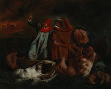Dante and Virgil in Manala, copy after Eugene Delacroix, 1867. Creator: Adolf von Becker