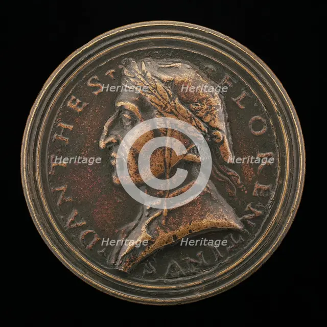 Dante Alighieri, Florentine Poet, 1265-1321 [obverse], late 15th century. Creator: Unknown.