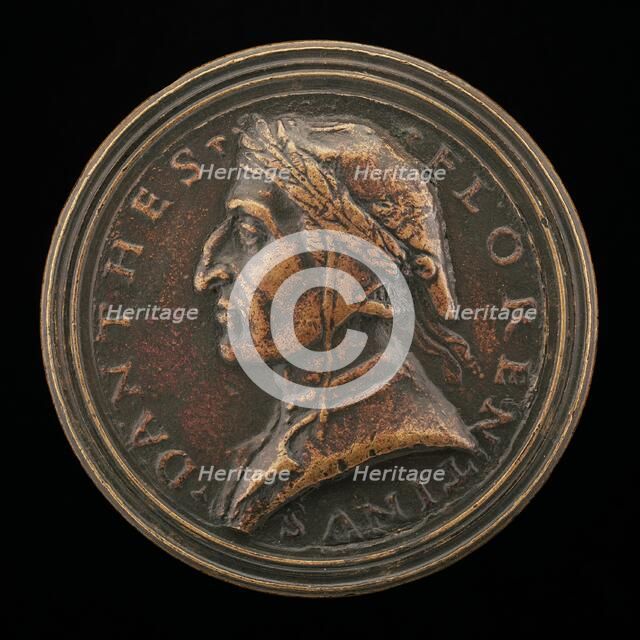 Dante Alighieri, Florentine Poet, 1265-1321 [obverse], late 15th century. Creator: Unknown.
