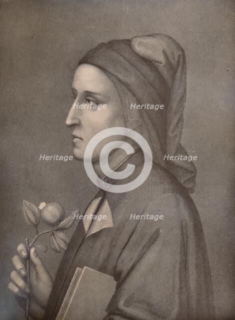 Dante Alighieri, Italian poet, 19th century (1894). Artist: Eduardo Chiossone.
