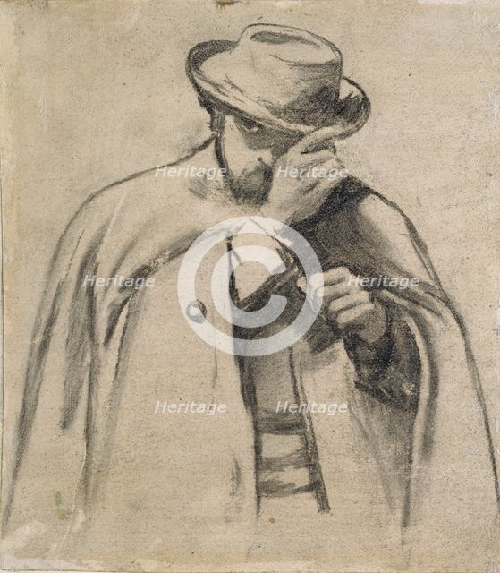 Dante Gabriel Rossetti, c1860s. Artist: Charles Samuel Keene.