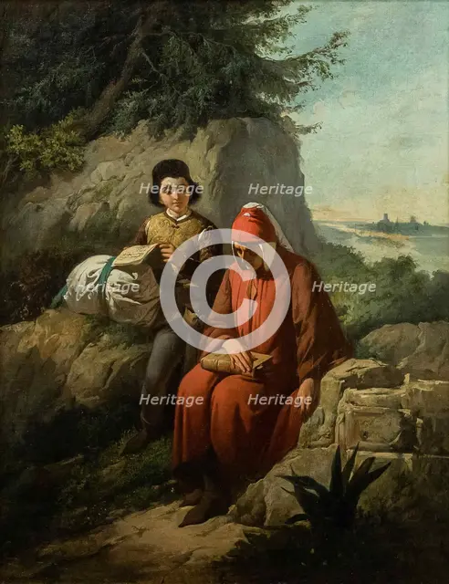 Dante in exile, 1854. Creator: Gatti, Annibale (1828-1909).