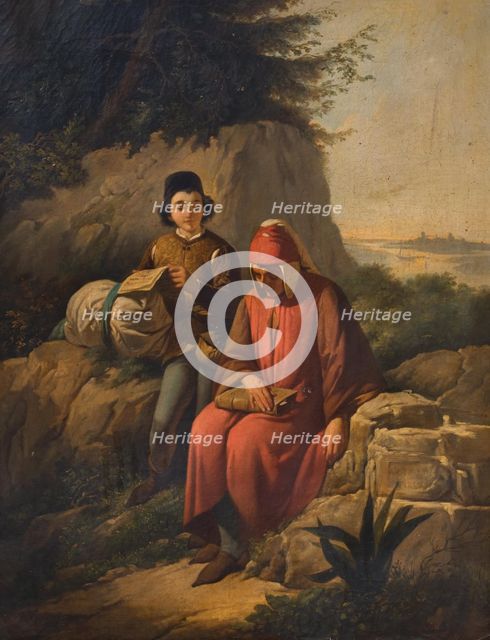 Dante in exile, ca 1856. Creator: Gatti, Annibale (1828-1909).
