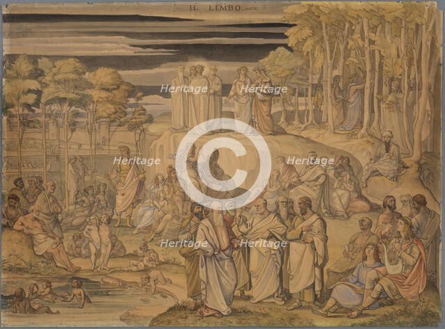 Dante in Limbo, or the abode of good souls, but not baptized people..., 1831. Creator: Johann Anton Ramboux.