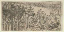 Dante Lost in the Wood: Escaping and Meeting Virgil, Canto I, 1481. Creator: Baccio Baldini (Italian, c. 1436-1487)