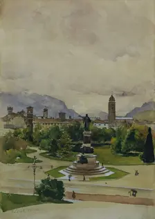 Dante Square in Trento, 1903. Creator: Karl Friedrich Gsur