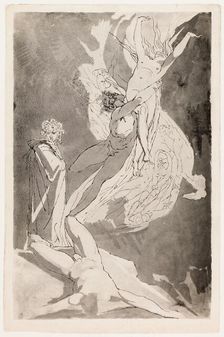 Dante Swoons before the Soaring Souls of Paolo and Francesca, Virgil at his Side, c.1818. Creator: Henry Fuseli