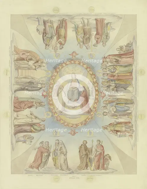 Dante's Paradise for the ceiling painting in the first hall of the Villa Massimo in Rome. Creator: Philipp Veit.