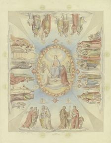 Dante's Paradise for the ceiling painting in the first hall of the Villa Massimo in Rome. Creator: Philipp Veit