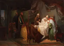 Dante's Death (La morte di Dante), 1852-1853. Creator: Moretti Larese, Eugenio (1822-1874)
