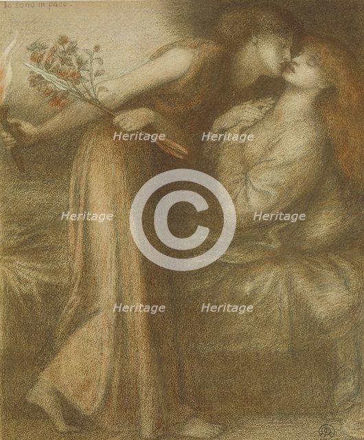 Dante's Dream on the Day of the Death of Beatrice (Io sono in pace), 1875. Artist: Rossetti, Dante Gabriel (1828-1882)