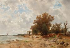Danube bank in the Prater, 1873. Creator: Eduard Peithner von Lichtenfels