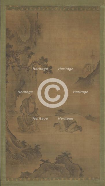 Daoist immortal Li Tieguai receiving a visitor, 15th-16th century. Creator: Unknown.